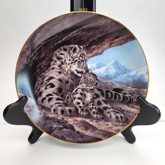 The Snow Leopard Plate Endangered Animals Collectible Bradford Will Nelson Pd81 - Picture 1 of 2